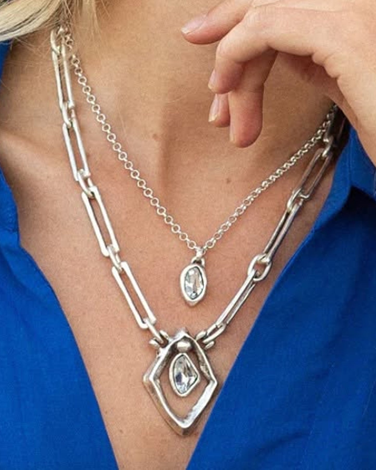 Helen Antik Gümüş Kolye Set