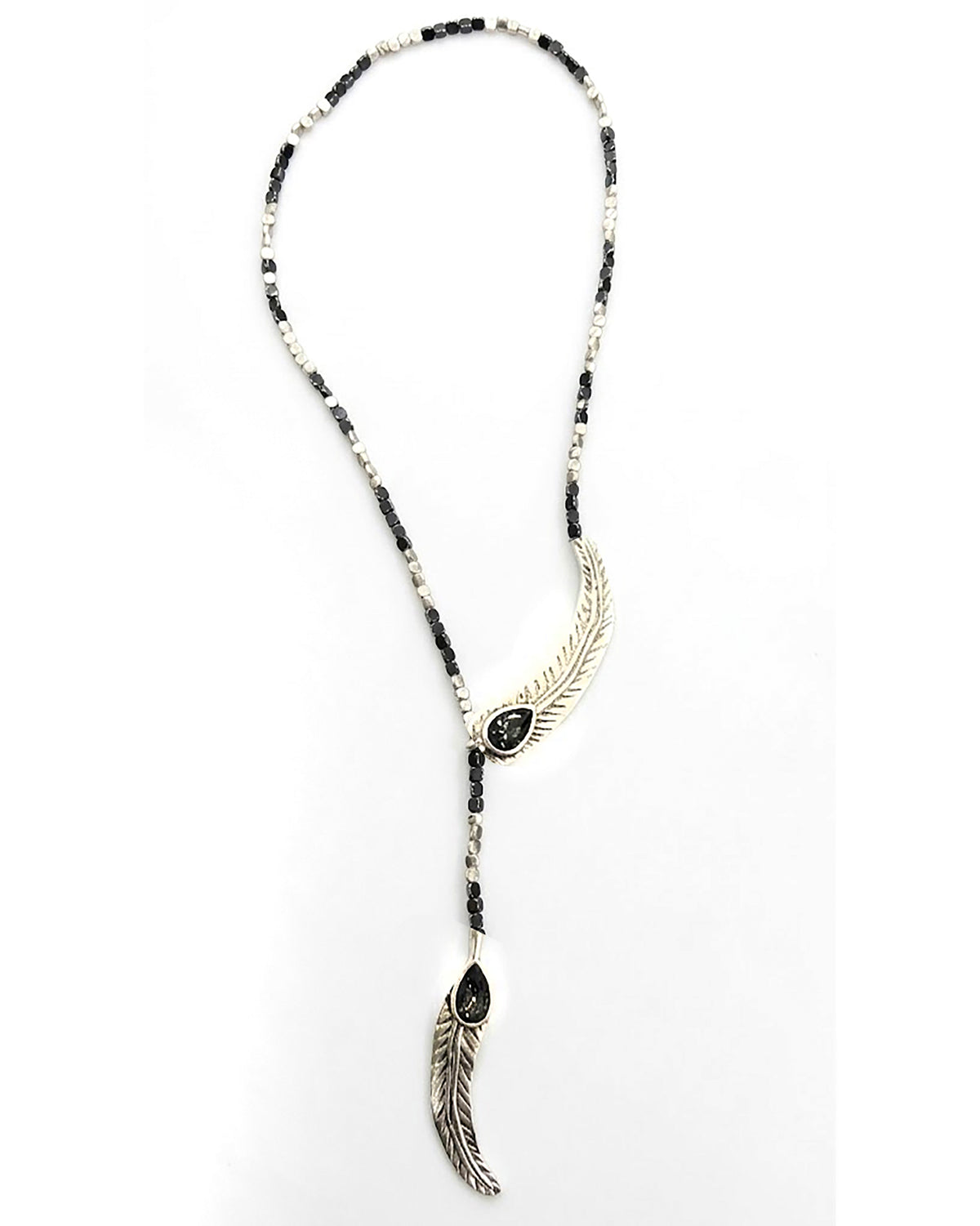 Feather Antik Gümüş 75 cm kolye