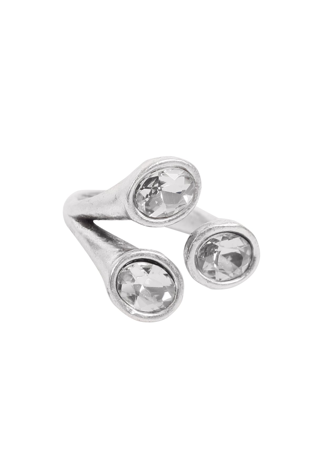 Clover Antik Crystal Yüzük Beyaz