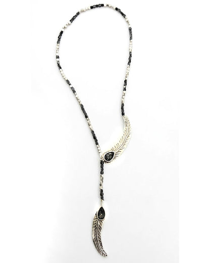 Feather Antik Gümüş 75 cm kolye