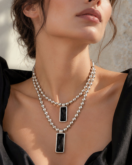 Orpeahon Black Antik Silver Kolye